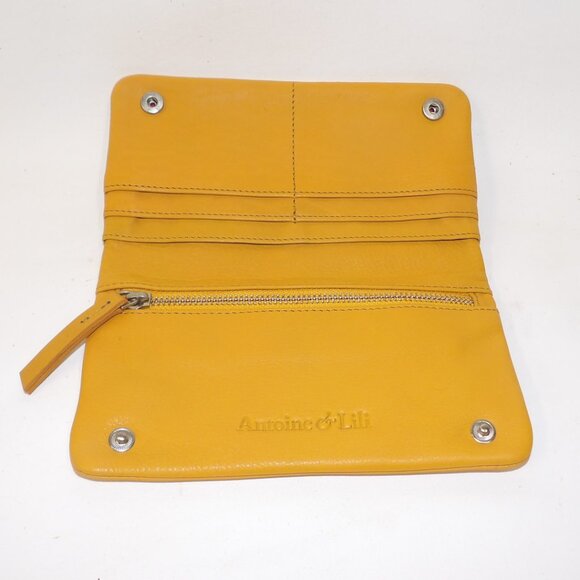 Antoine &‎ Lili Yellow Leather Clutch Wallet - Picture 2 of 4